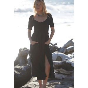 NWOT - Free People Sunshine Season Midi Dress in Black